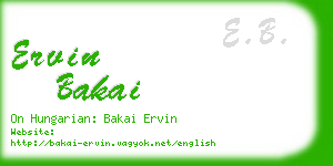 ervin bakai business card